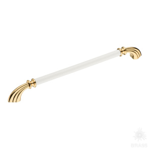 1960-69-256-000 Ручка скоба, белый/глянцевое золото 256 мм
