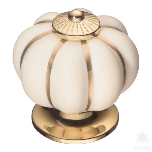 S-101 GOLD CREAM Ручка кнопка, молочный/глянцевое золото