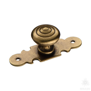 4095-22 Ручка кнопка на подложке современная классика, старая бронза