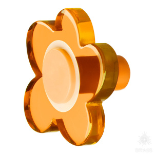 698NAX Ручка кнопка детская коллекция, выполненная в форме цветка с пятью лепестками, оранжевый