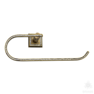3508-75-013 Держатель для полотенец, латунь с кристаллами Swarovski, старая бронза