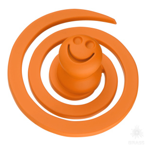 445025ST08 Ручка кнопка детская, червячок оранжевый