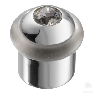 15-4-005 Стопор для двери с кристаллом, глянцевый хром