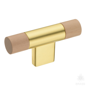 9400-217 Ручка кнопка, дерево/матовое золото