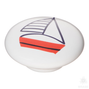 B-105 Ручка кнопка керамика, парусник