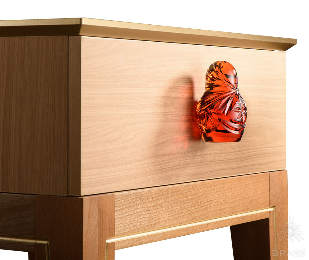 9492 Ручка "Матрёшка" Хрусталь, серия "Вдохновлённые Россией",  Янтарь