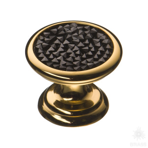 07150-320 Ручка кнопка c кристаллами Swarovski, глянцевое золото