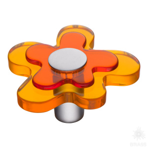 678NA Ручка кнопка, цветок оранжевый