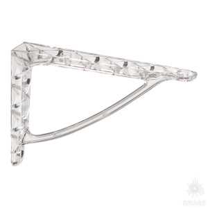 CRISTALL-A TRANSPAR. Полкодержатель (2 шт.), прозрачный пластик, прозрачный белый, 120 мм