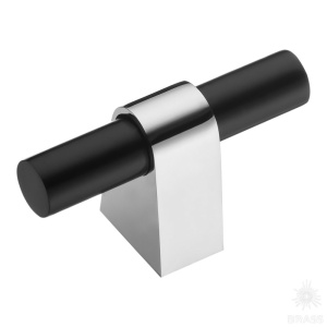 8966 0008 CR-AL6 Ручка кнопка, глянцеый хром/чёрный