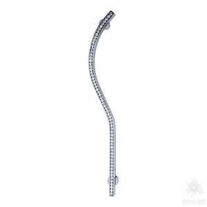 2573-005-224-LEFT Ручка скоба с кристаллами Swarovski, глянцевый хром 224 мм