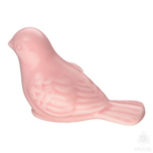 BIRD 001 RIGHT Ручка кнопка птичка керамика, розовый