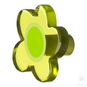 698VEX Ручка кнопка детская коллекция, выполненная в форме цветка с пятью лепестками, зелёный