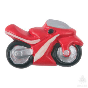 355RJ Ручка кнопка детская, мотоцикл красный