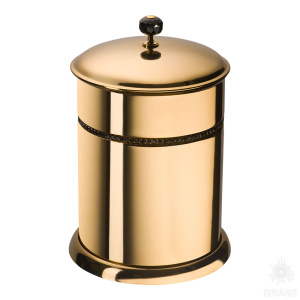 3512-71-320  Ведро, латунь с чёрными кристаллами Swarovski, глянцевое золото