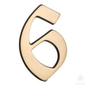 700500-0060379 Номер на дверь, цифра "6", латунь