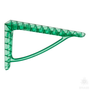 CRISTALL-C OP.VERDE Полкодержатель (2 шт.), прозрачный пластик, зелёный, 240 мм