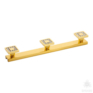 0471-003-3 Крючок трехрожковый с кристаллами Swarovski, глянцевое золото 