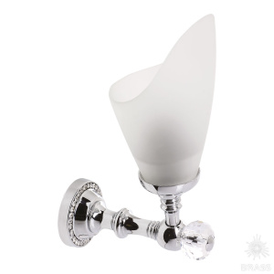 3502-71-005 Светильник однорожковый, латунь, стекло, кристаллы Swarovski, глянцевый хром