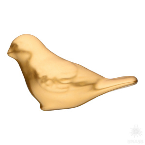 10630 BIRD GOLD RIGHT Ручка кнопка птичка керамика, золотой