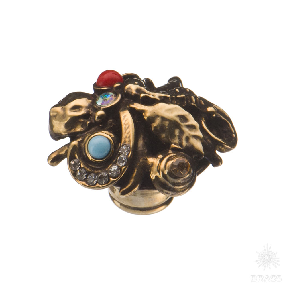 PV2122/L Ручка кнопка с кристаллами, латунь