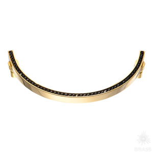 2574-003-160 BLACK Ручка скоба с кристаллами Swarovski, глянцевое золото 160мм