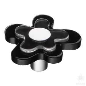 678NE Ручка кнопка, цветок чёрный