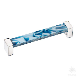 672AZX Ручка скоба, голубой 128 мм