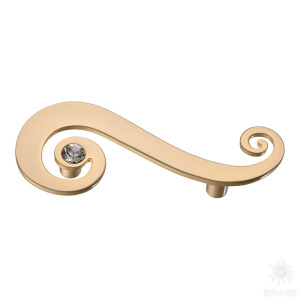 7183.0064.027.D Ручка скоба с кристаллом Swarovski, матовое золото 64 мм